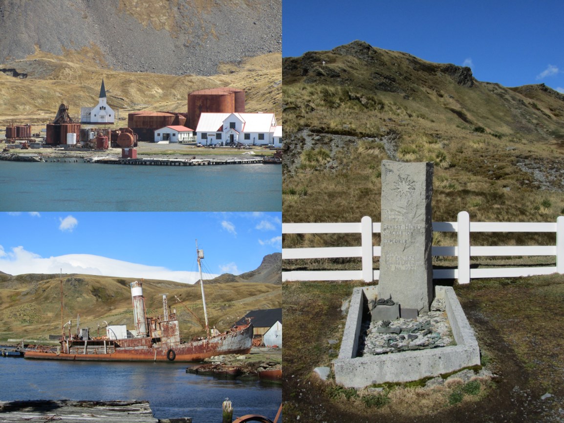 Relics of the whaling station at Grytviken, and Sir Ernest Shackleton’s grave. Relics of the whaling station at Grytviken, and Sir Ernest Shackleton’s grave.